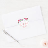 Waterverf Floral Boarder Hartelijk dank Vierkante Sticker (Envelop)