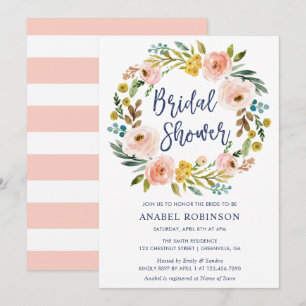 Waterverf Floral Bohemian Wreath Vrijgezellenfeest Kaart