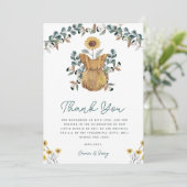 Waterverf Floral Boho Baby Girl Shower Bedankkaart (Staand voorkant)