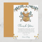 Waterverf Floral Boho Baby Girl Shower Bedankkaart (Voorkant / Achterkant)