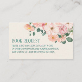Waterverf Floral Boho baby shower Boek Aanvraag Informatiekaartje