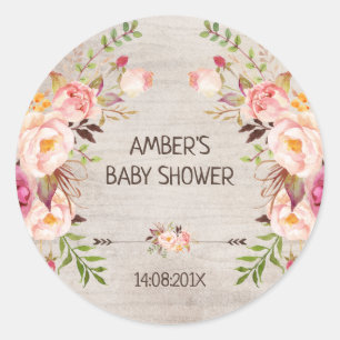 Waterverf Floral Boho Baby shower Sticker