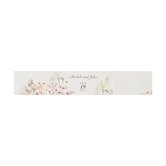 Waterverf Floral Boho Belly Bands Uitnodigingen Wikkel (Vlak)