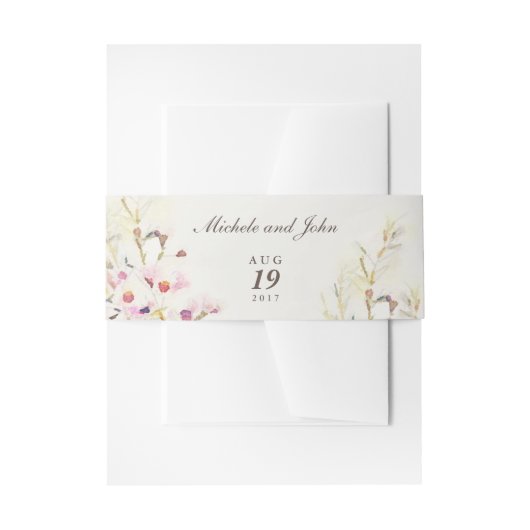 Waterverf Floral Boho  Belly Bands Uitnodigingen Wikkel (Voorkant Voorbeeld)