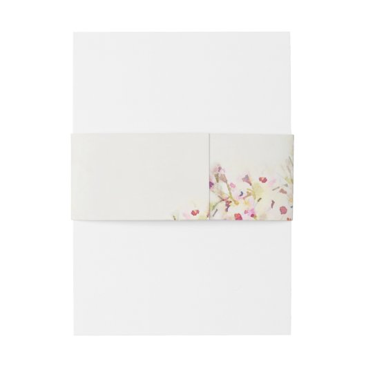 Waterverf Floral Boho  Belly Bands Uitnodigingen Wikkel (Achterkant Voorbeeld)