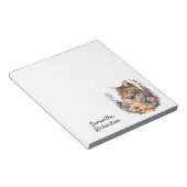 Waterverf Floral Boho Cat Notitieblok (Schuin)