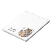 Waterverf Floral Boho Cat Notitieblok (Linkerzijde)