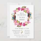 Waterverf Floral Boho Chic Krans Vrijgezellenfeest Kaart (Voorkant)