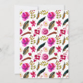 Waterverf Floral Boho Chic Krans Vrijgezellenfeest Kaart (Achterkant)