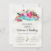 Waterverf Floral Boho Chic repetitie diner Kaart (Voorkant)