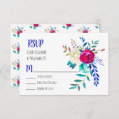 Waterverf Floral Boho Chic RSVP (Voorkant / Achterkant)