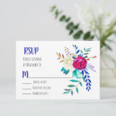 Waterverf Floral Boho Chic RSVP Kaartje (Staand voorkant)
