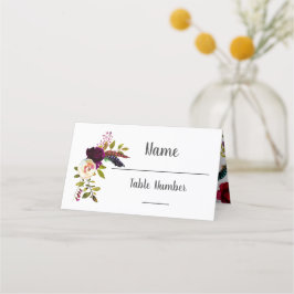 Waterverf Floral Boho Chic trouwkaarten Plaatskaartje