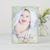 Waterverf Floral Boho Cute New Baby Bedankkaart (Staand voorkant)