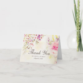 Waterverf Floral Boho Dank u wel Kaart
