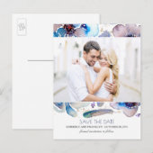 Waterverf Floral Boho Foto Sla de datum op Aankondigingskaart (Voorkant / Achterkant)