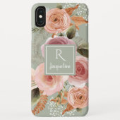 Waterverf Floral BOHO Greenery Sage Foliage Name Case-Mate iPhone Case (Achterkant)