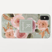 Waterverf Floral BOHO Greenery Sage Foliage Name Case-Mate iPhone Case (Achterkant (horizontaal))