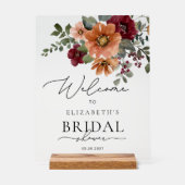 Waterverf Floral Boho Herfst Vrijgezellenfeest Wel Acryl Bord (Voorkant)