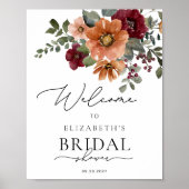 Waterverf Floral Boho Herfst Vrijgezellenfeest Wel Poster (Voorkant)