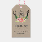 Waterverf Floral Boho Hunt is over het huwelijk Cadeaulabel (Voorkant)