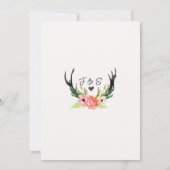 Waterverf Floral Boho Hunt is over het huwelijk Kaart (Achterkant)