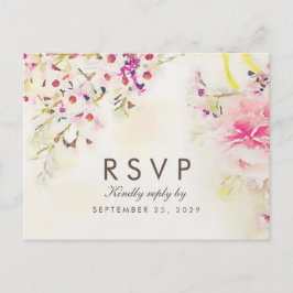 Waterverf Floral Boho Music Select RSVP Briefkaart