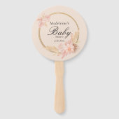 Waterverf Floral Boho Pink Baby shower Hand Fan Handwaaier (Achterkant)