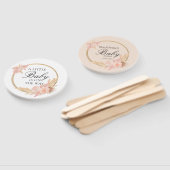 Waterverf Floral Boho Pink Baby shower Hand Fan Handwaaier (Niet-gemonteerd)