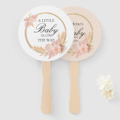 Waterverf Floral Boho Pink Baby shower Hand Fan Handwaaier (Voorkant en achterkant)