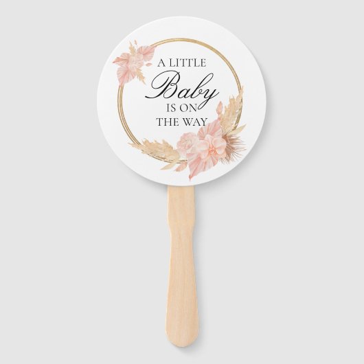 Waterverf Floral Boho Pink Baby shower Hand Fan Handwaaier (Voorkant)