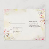 Waterverf Floral Boho Response RSVP Briefkaart (Achterkant)