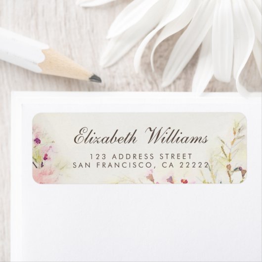 Waterverf Floral Boho Return Address Labels (Insitu)