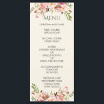 Waterverf Floral Boho Romantic Modern Wedding Menu<br><div class="desc">Waterverf Floral Boho Romantic Modern Wedding</div>