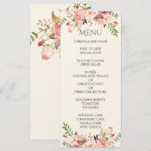 Waterverf Floral Boho Romantisch Modern Huwelijk Menu (Voorkant / Achterkant)