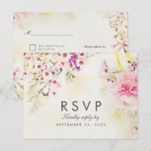 Waterverf Floral Boho RSVP Briefkaart Meal Choice (Voorkant / Achterkant)