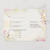 Waterverf Floral Boho RSVP Briefkaart Meal Choice (Achterkant)