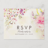 Waterverf Floral Boho RSVP Briefkaart Meal Choice (Voorkant)