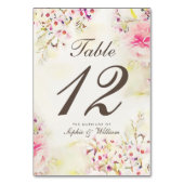 Waterverf Floral Boho  Tafelnummer Kaart (Achterkant)