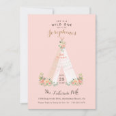 Waterverf Floral Boho Tribal Teepee Wild One Kaart (Voorkant)