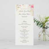 Waterverf Floral Boho Vintage Wedding Menu (Staand voorkant)