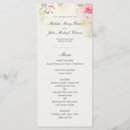 Waterverf Floral Boho Vintage Wedding Menu