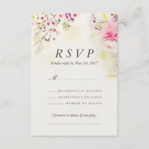 Waterverf Floral Boho Vintage Wedding RSVP-kaart RSVP Kaartje