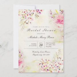 Waterverf Floral Boho Vrijgezellenfeest Invite Kaart