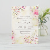 Waterverf Floral Boho Vrijgezellenfeest Invite Kaart (Staand voorkant)