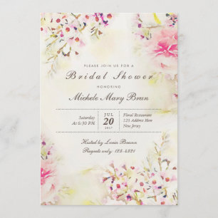 Waterverf Floral Boho Vrijgezellenfeest Invite Kaart