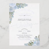 Waterverf Floral Boho Wedding Folie Uitnodiging (Voorkant)