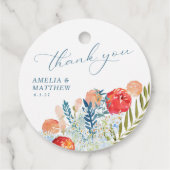 Waterverf Floral Boho Wedding Hartelijk dank Bedankjes Labels (Achterkant)