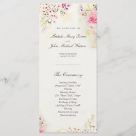 Waterverf Floral Boho Wedding Program Rack Kaarten