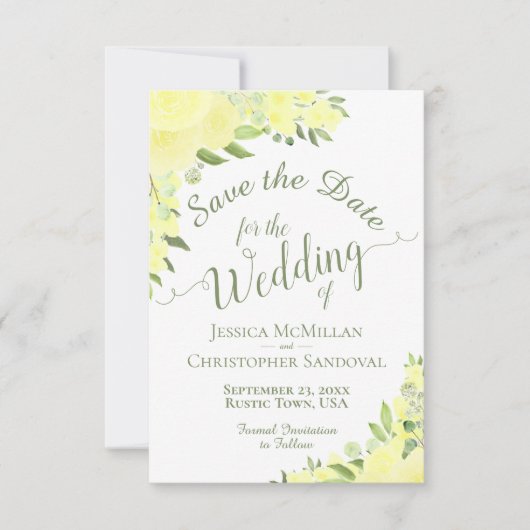 Waterverf Floral Boho Wedding Save The Date (Voorkant)